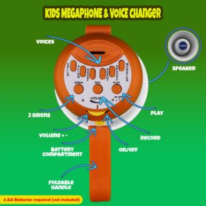 Megaphone for Kids - Cool Voice Changer Toy for Kids - Record & Play and Siren - Ideal Gift for Boys & Girls Ages 5-6-7-8+ Years old - Voice Changing Device - Cool Outdoor Toys Gift Ideas for Kid