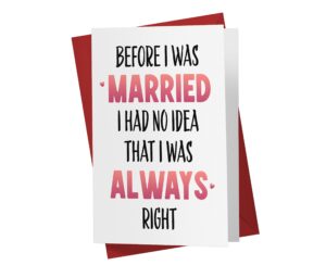 karto sweet birthday card for husband, large 5.5 x 8.5 birthday cards for husband, birthday card for him - husband birthday card - always right