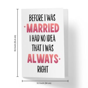 Karto Sweet Birthday Card For Husband, Large 5.5 x 8.5 Birthday Cards For Husband, Birthday Card For Him - Husband Birthday Card - Always Right