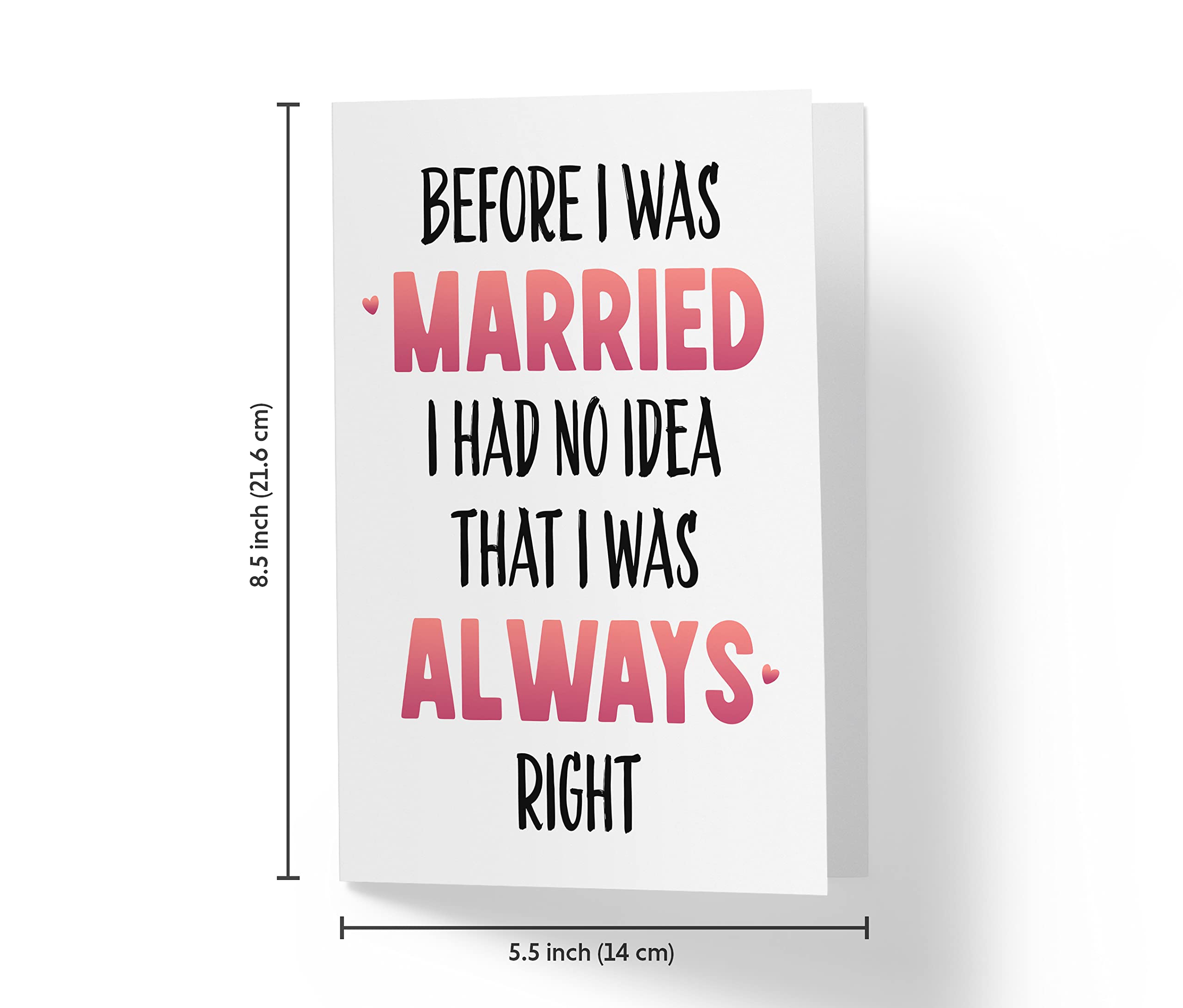 Karto Sweet Birthday Card For Husband, Large 5.5 x 8.5 Birthday Cards For Husband, Birthday Card For Him - Husband Birthday Card - Always Right