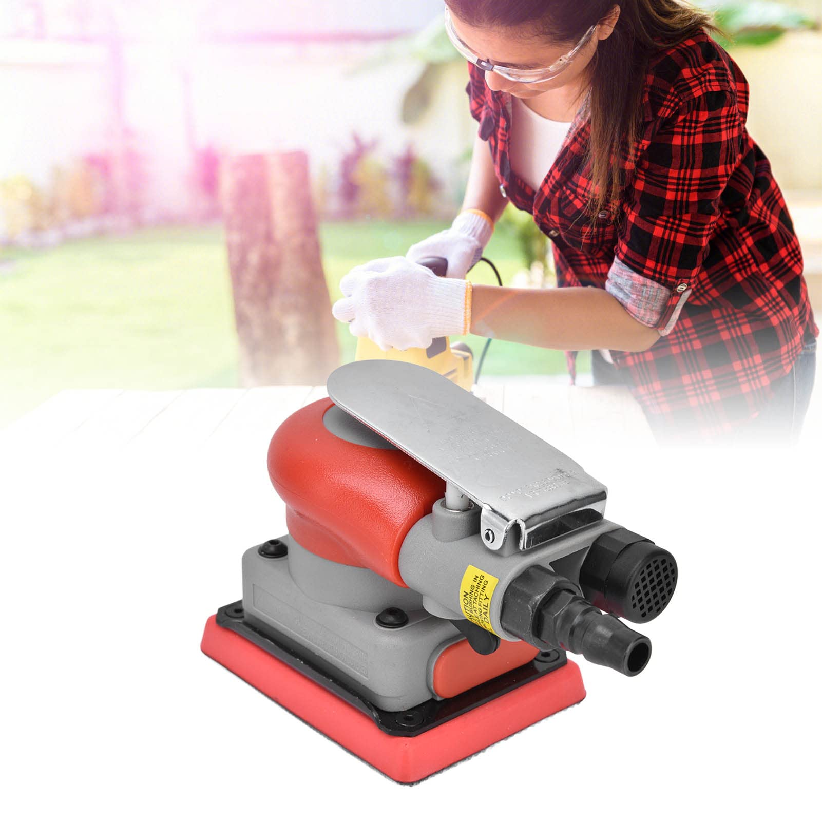 Pneumatic Sander Pneumatic Sander Alloy Steel Air Sanding Machine Sandpaper Machines For Wood 75X100Mm Pneumatic Sander