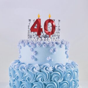 Red 22nd Birthday Candles for Cakes, Number 22 Candle Cake Topper for Party Anniversary Wedding Celebration Decoration