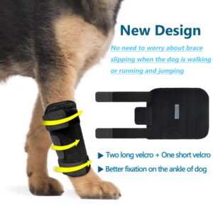 JOCUND Dog Front Leg Brace, Pair of Dog Leg Brace with Metal Strips, Canine Front Leg Hock Wrap Sleeve for Carpal Support, Protects Wounds Brace Heals and Prevents Injuries and Sprains (L/XL)