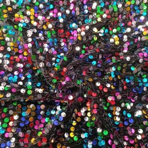 AMTFBY Multicolor Sequin Fabric by The Yard Velvet Stretch Sequin Fabric 2 Yard Glitter Sequined Embroidered Fabric for Sewing Sparkly Metallic Mermaid Fabrics Thick Fabric for Birthday Holiday