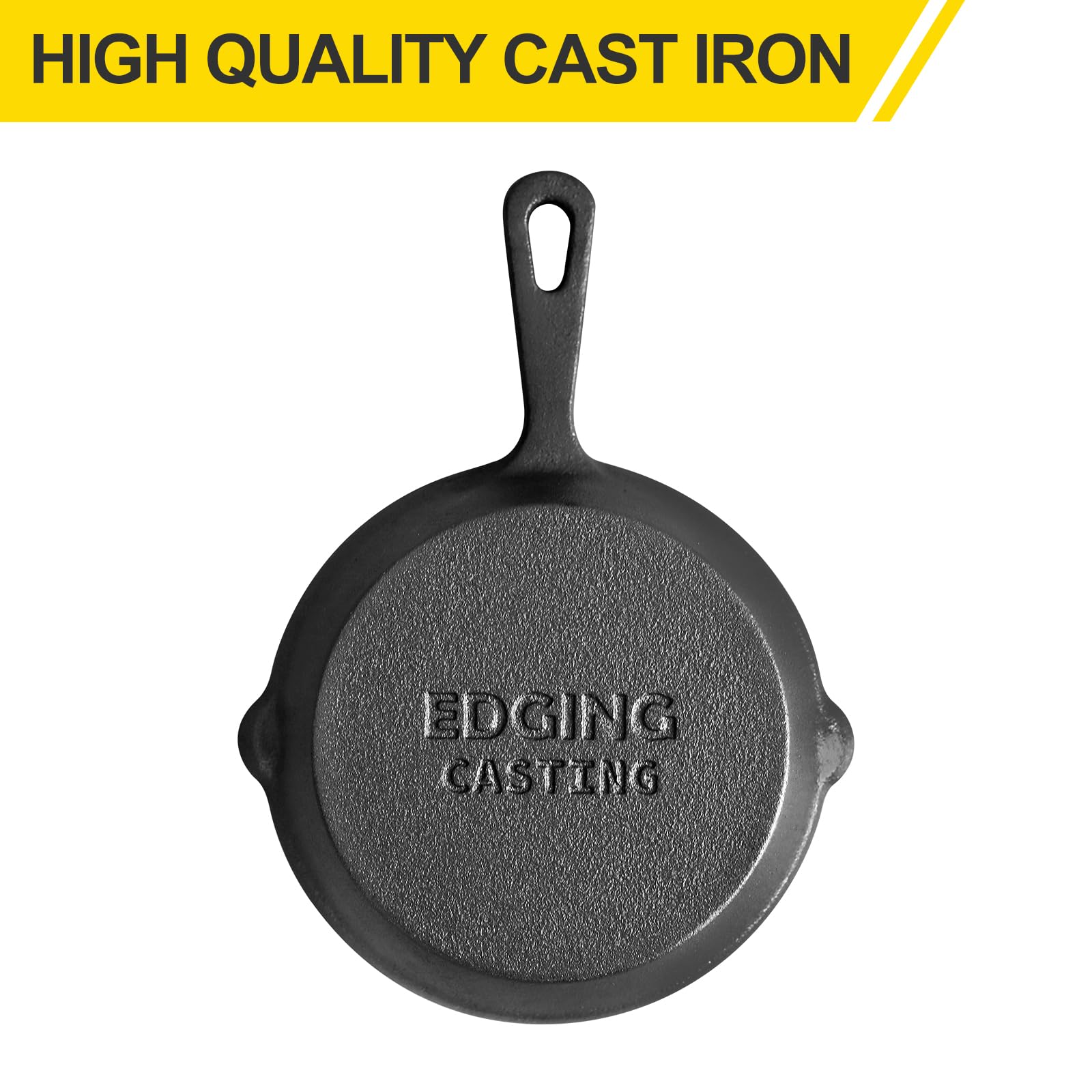 EDGING CASTING Pre-Seasoned 4.7-Inch Mini Cast Iron Skillet 3 Pack, Frying Pan, Indoor& Outdoor Use