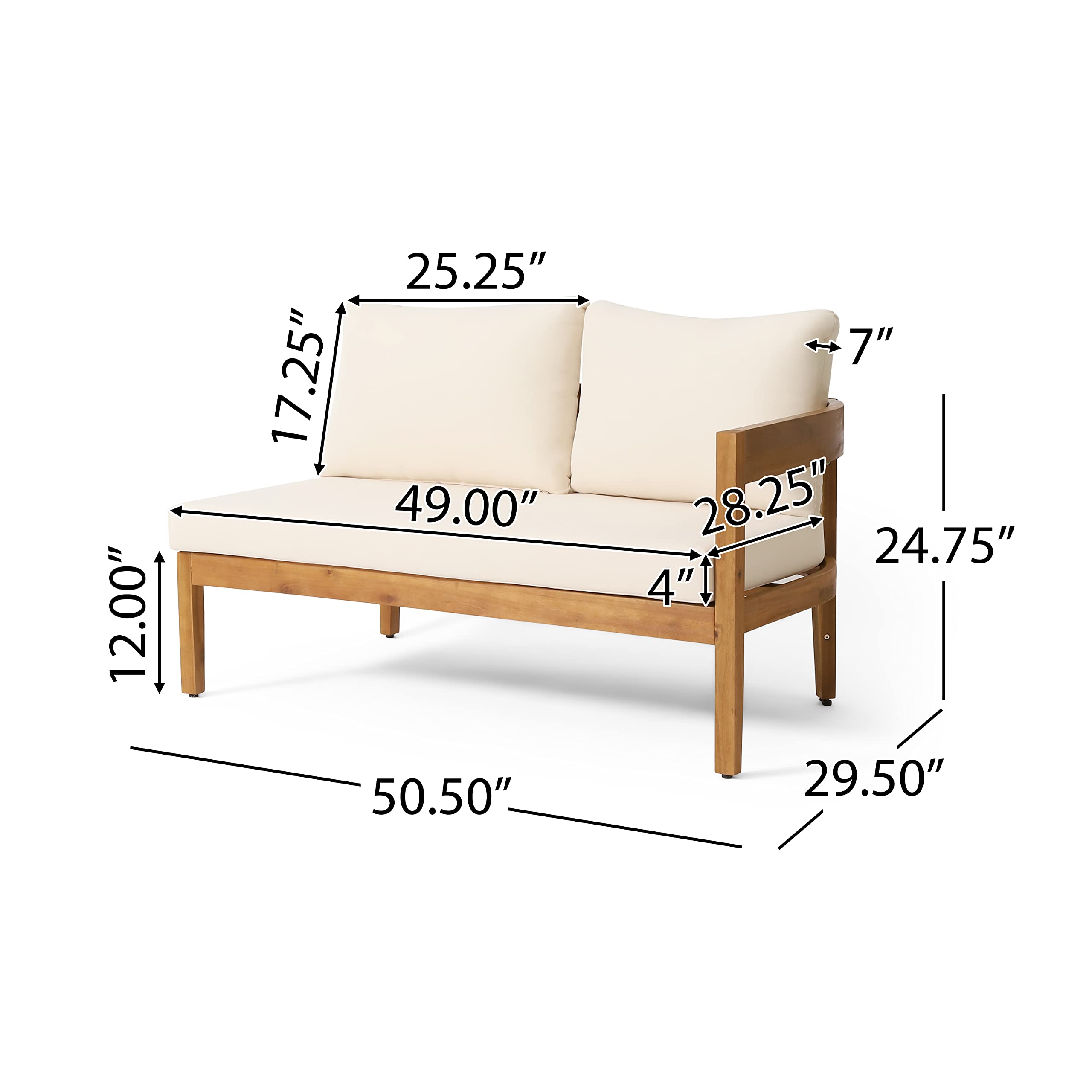 Christopher Knight Home 317355 Brooklyn Chat Set, Teak + Beige