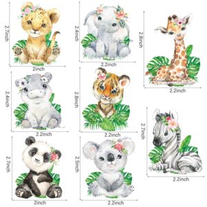 24pcs Jungle Safari Animal Cupcake Toppers Wild Animal Cake Toppers Jungle Party Decoration for Safari Jungle Theme Birthday Party Baby Shower Supplies