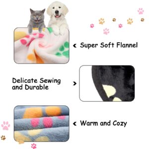 3 Pack Dog Blankets for Large Medium Small Dogs, Super Soft Warm Fluffy Flannel Pet Blanket for Puppy, Black, Grey, and White Cat Blanket, 30 * 20 Inches