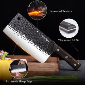 Meat Cleaver Knife,7.87-inch Cleaver Chef Knife,Ultra Sharp Kitchen Cleaver Knife,Stainless Steel Butcher Chopper Vegetable Professional Kitchen Knife with Ergonomic Handle