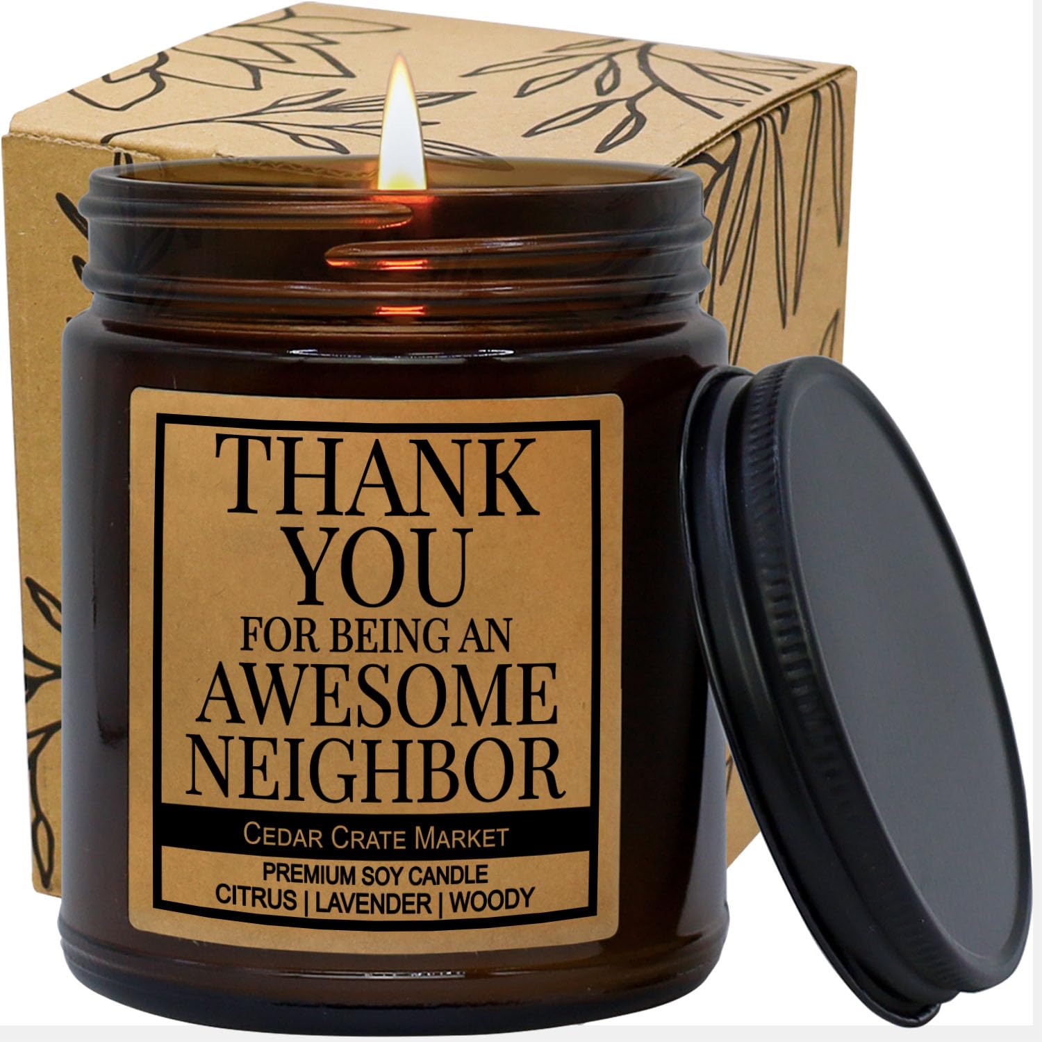 House Warming Gifts New Home Women Men Couple | Thanks for Being an Awesome Neighbor | Funny Housewarming Gift Ideas | Apartment Decor | Candles for Men, Women | Hostess Gifts for Women | Made in USA