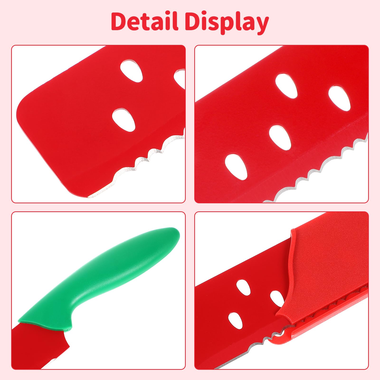 DECHOUS Watermelon Knife, Red Green Watermelon Knife with Sleeve, Kitchen Melon Cutting Knife Fruit Watermelon Cutter Slicer Tool for Kitchen Xmas Party