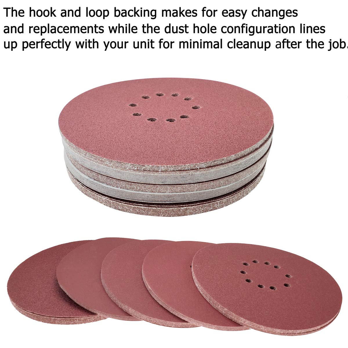 SACKORANGE 50 Pack 9-Inch 10 Hole 120 Grit Hook-and-Loop Drywall Sandpaper - Aluminum Oxide Sanding Disc for ‎9" Drywall Sander Wood Furniture Finishing …