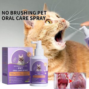 ANRUI Teeth Cleaning Spray for Dogs & Cats,Pet Oral Spray Clean Teeth,Pet Breath Freshener Spray Care Cleaner,Targets Tartar & Plaque Eliminate Bad Breath (1PCS)