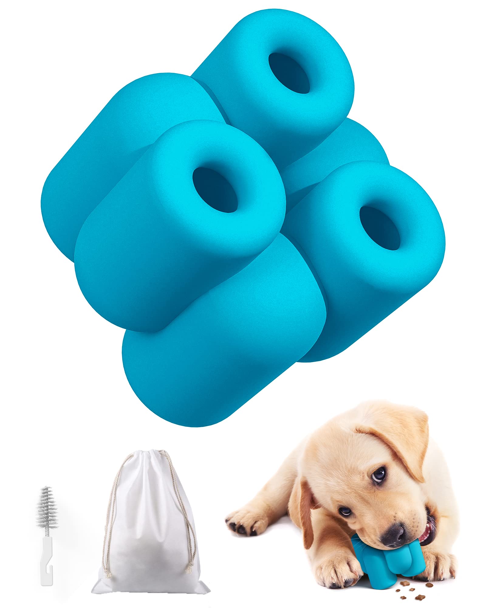 Moonorange Treat Dog Toy, Dog Chew Toys for Aggressive Chewers, Interactive Slow Feeder Dog Toys, Durable Fillable Toy Collection, Frozen Feeding Dog Toy for All Breed Sizes (Blue)