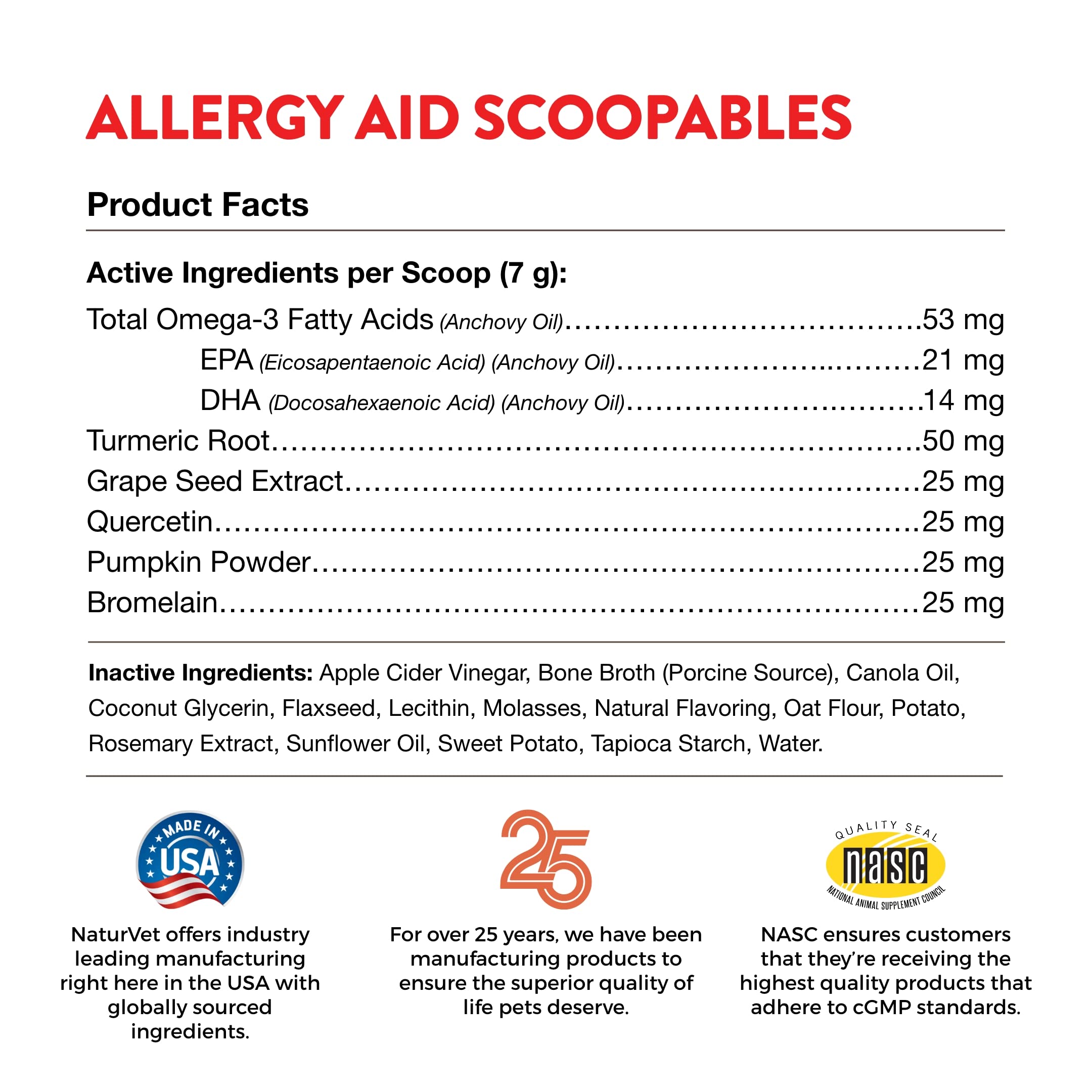 NaturVet Scoopables Aller-911 Dog Allergy Support Vitamins - Supports Immunity & Seasonal Allergies in Dogs - Hickory Smoked Bacon Flavored Pet Health Supplement | 11oz Bag