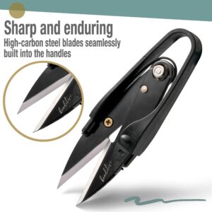 Beaditive Premium Thread Snips - Thread, Yarn, Embroidery Snipper for Sewing, Quilting, Knitting, Jewelry Making - High-Carbon Steel Blades with Protective Cap and Lanyard