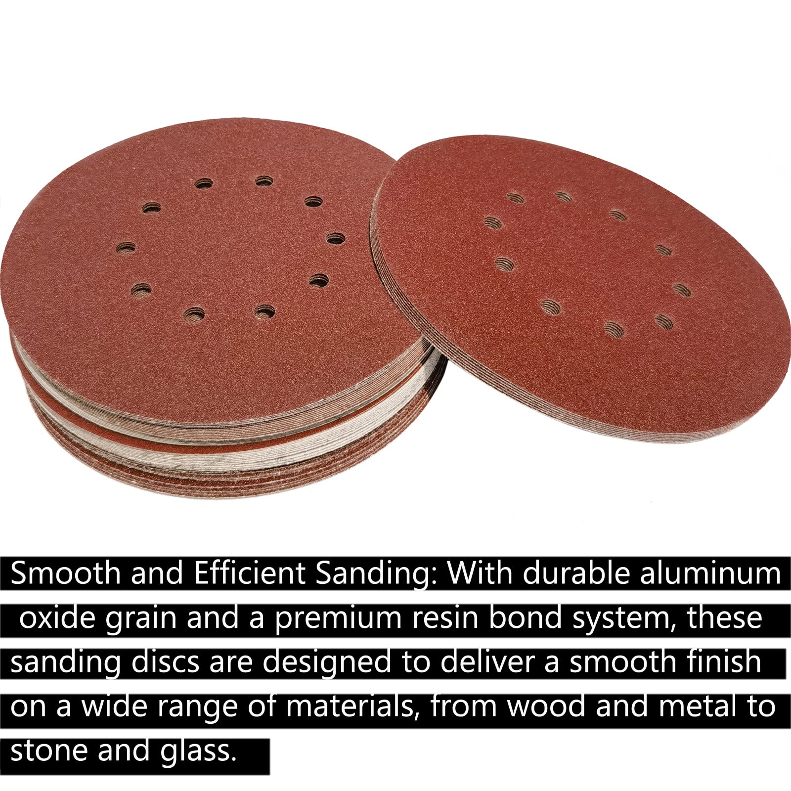 SACKORANGE 50 Pack 9-Inch 10 Hole 120 Grit Hook-and-Loop Drywall Sandpaper - Aluminum Oxide Sanding Disc for ‎9" Drywall Sander Wood Furniture Finishing …