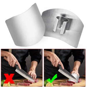 Unlorspy 8 Pcs Stainless Steel Finger Guards, 63 x 46mm Finger Protector for Cutting Food, Finger Guard for Cutting Vegetables Metal Finger Guard Finger Shield for Chopping