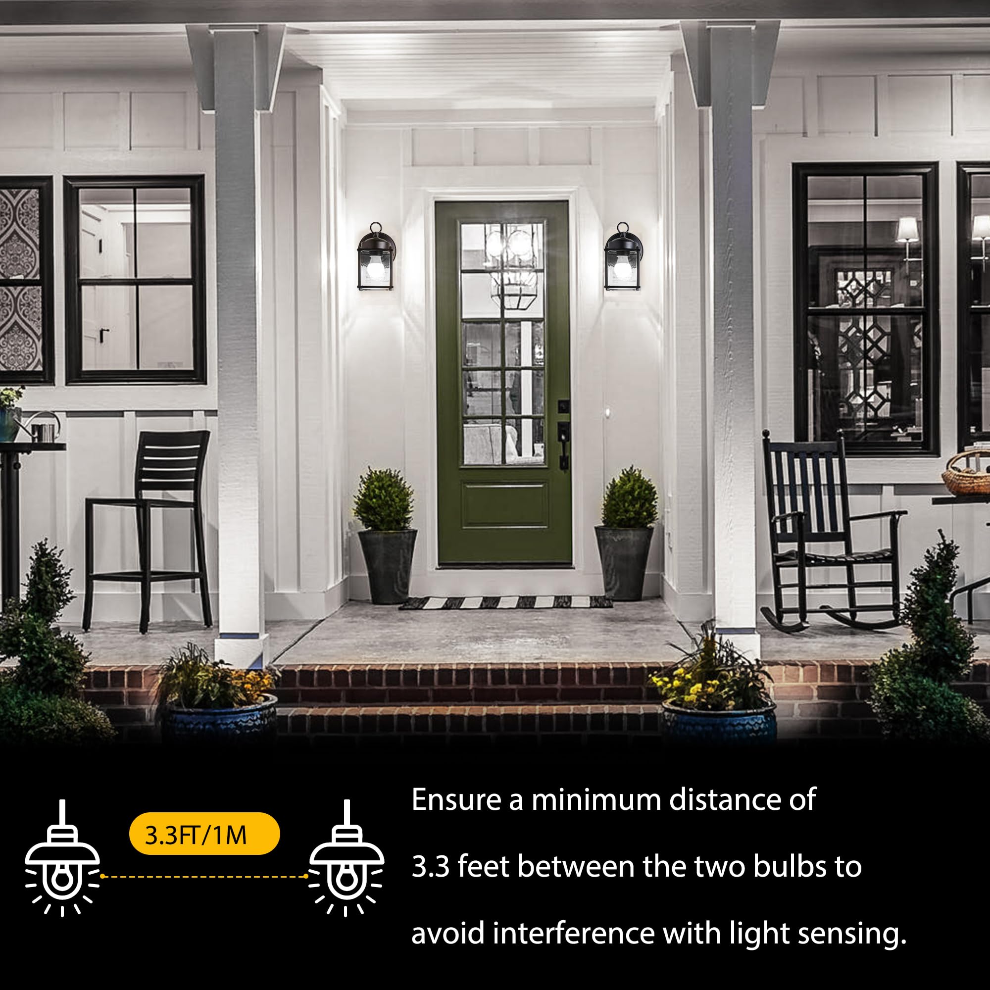 Dusk to Dawn LED Outdoor Light Bulbs 40W Equivalent, A19 Automatic On/Off Sensor Light Bulb Daylight 5000K, Dusk to Dawn Light Bulbs for Outdoor Lighting Porch Garage Backyard Patio, 4 Packs