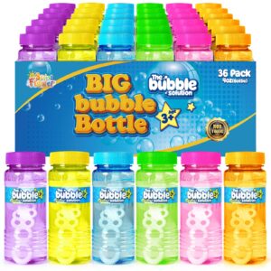 36 pcs bubble bottles with wand,bubbles party favors for kids,summer toys, blow bubbles solution novelty toy, party favors, birthday party supplies, outdoor & indoor activity,4oz,6 colors