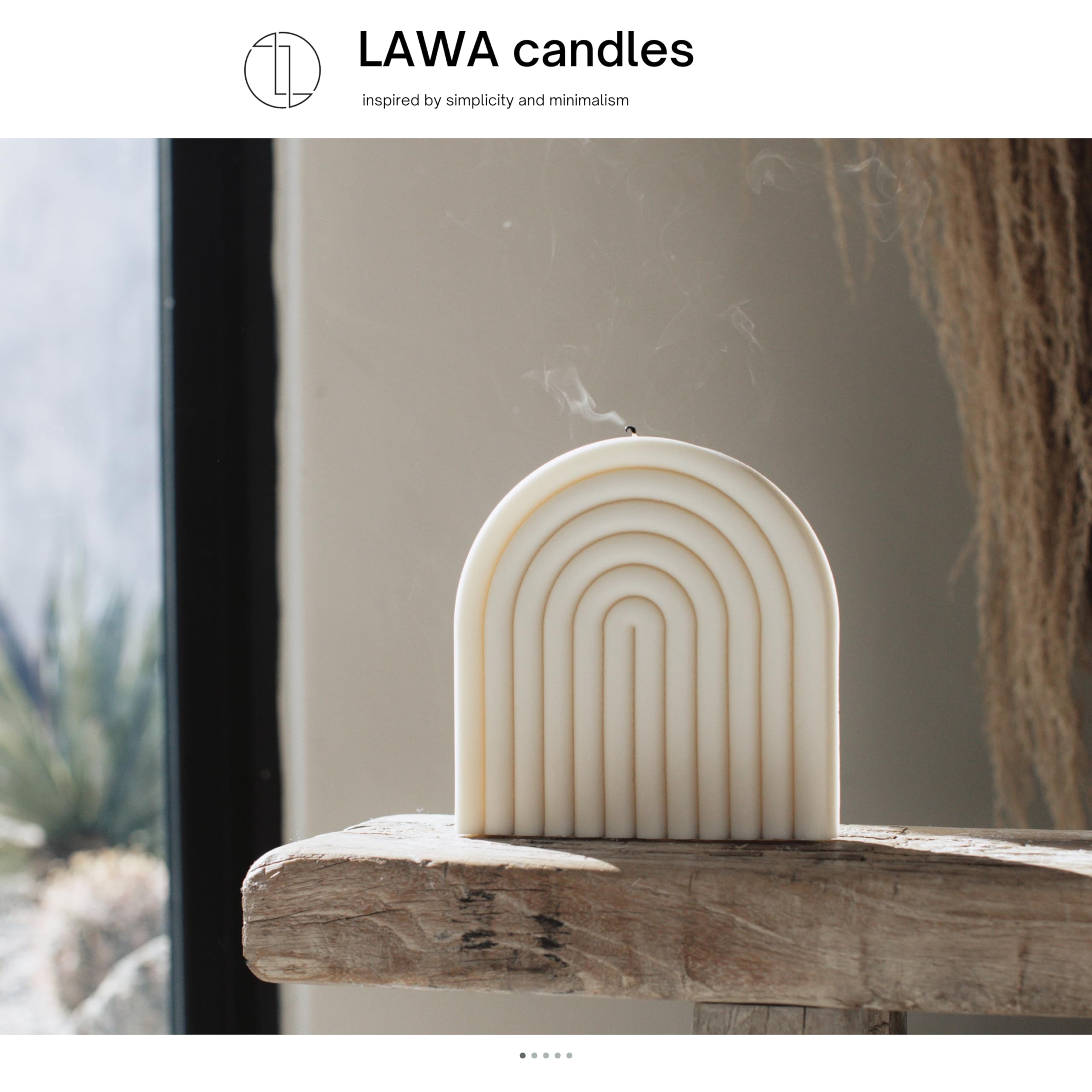 LAWA Rainbow Candle - Beautiful Handmade Pillar Scented Soy Wax Candle Elegant Bubble Aesthetic Candle Housewarming Gift Home Room Shelf Decor Idea White