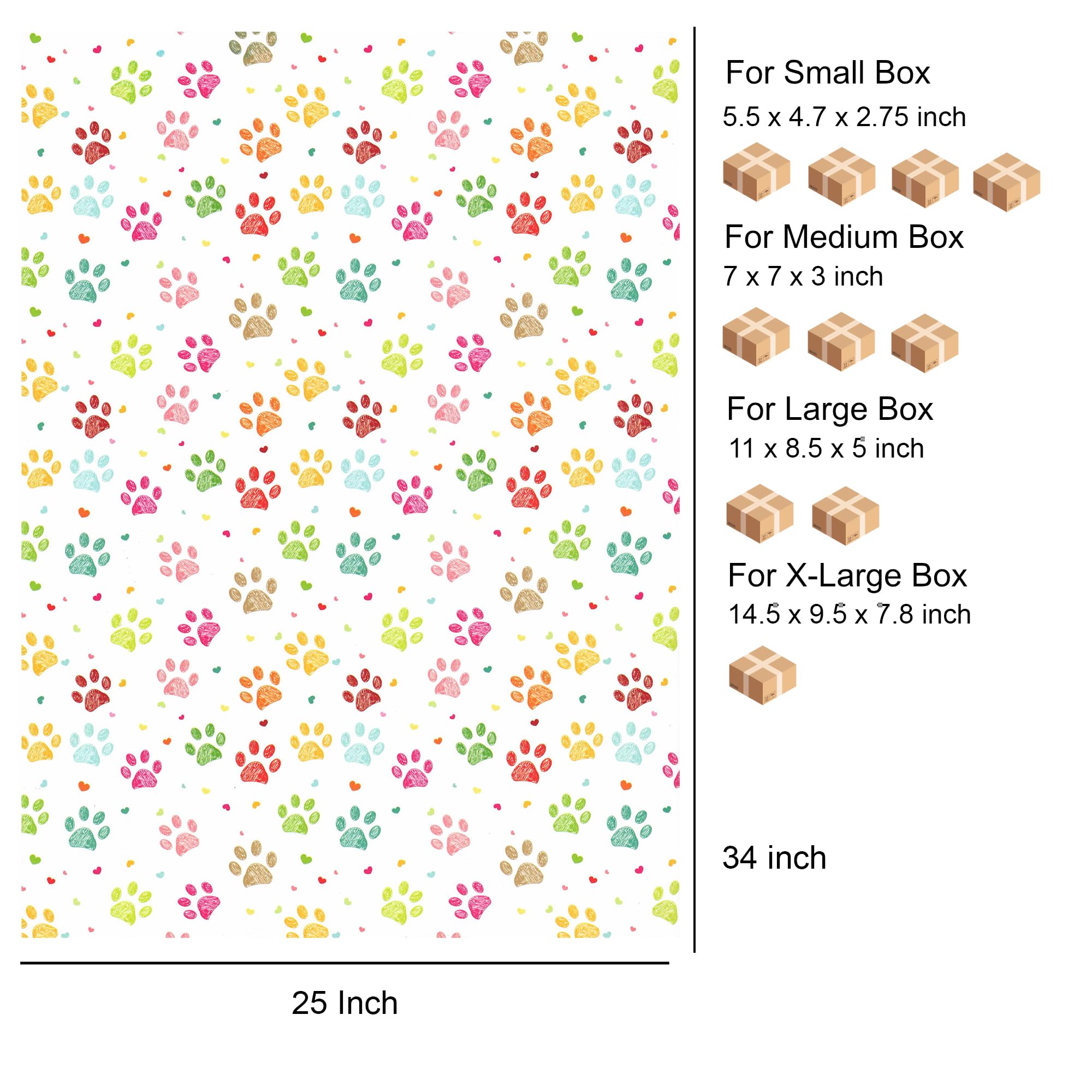 arkamii premium wrapping paper set of 4 sheets size 34 x 25 inch cute pet child (18-8681)