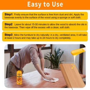 PIPIHUA Beeswax Furniture Wood Polish & Conditioner-Wood Seasoning Beeswax Oil for Wood Cleaner and Polish Furniture, 16.23 Fl Oz