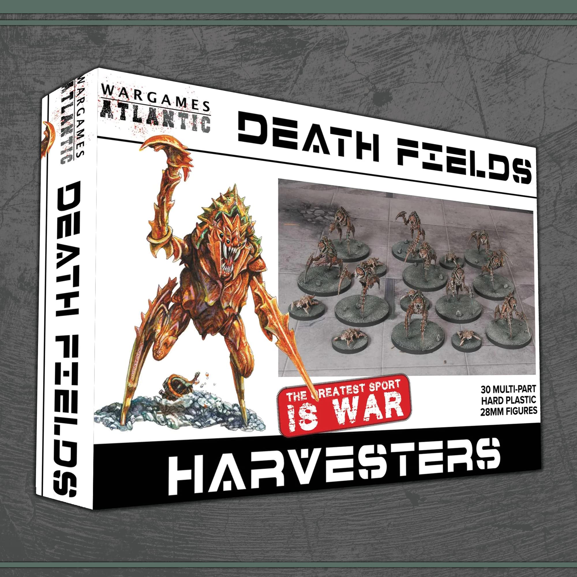 Wargames Delivered - Death Fields - Harvesters - Alien Beast 28mm Miniature, 20 Large and 10 Small Beast with a Variety of Bio-Weapons, and Digital Bundle - Action Figures Plastic Model Kit