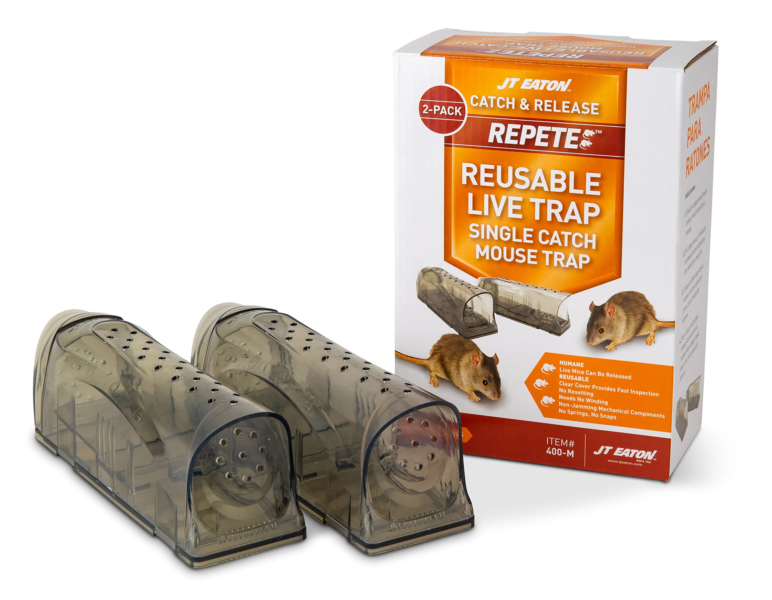 JT Eaton 400-M Repete Live Catch Mouse Traps, Humane No Kill Rodent Control