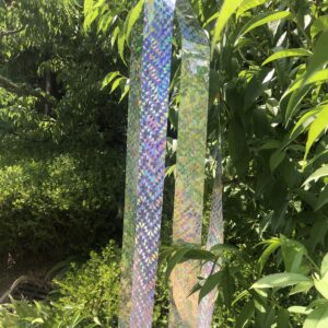 Bird Scare Ribbon Double Sided Holographic Reflective Ribbon Tape to Keep Away Woodpecker, Pigeon, Hawks, Grackles Bird (1.9in x 360ft)