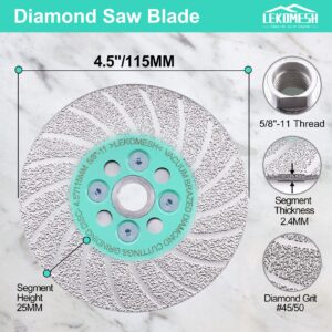 LEKOMESH Grinding Cutting Diamond Blade - Diamond Grinding Wheel 4-1/2"/115mm, Granite Grinding Wheel for Shaping Porcelain Stoneware,Tile,Ceramic,Granite,5/8"-11 Thread