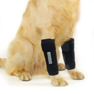 jocund dog front leg brace, pair of dog leg brace with metal strips, canine front leg hock wrap sleeve for carpal support, protects wounds brace heals and prevents injuries and sprains (l/xl)