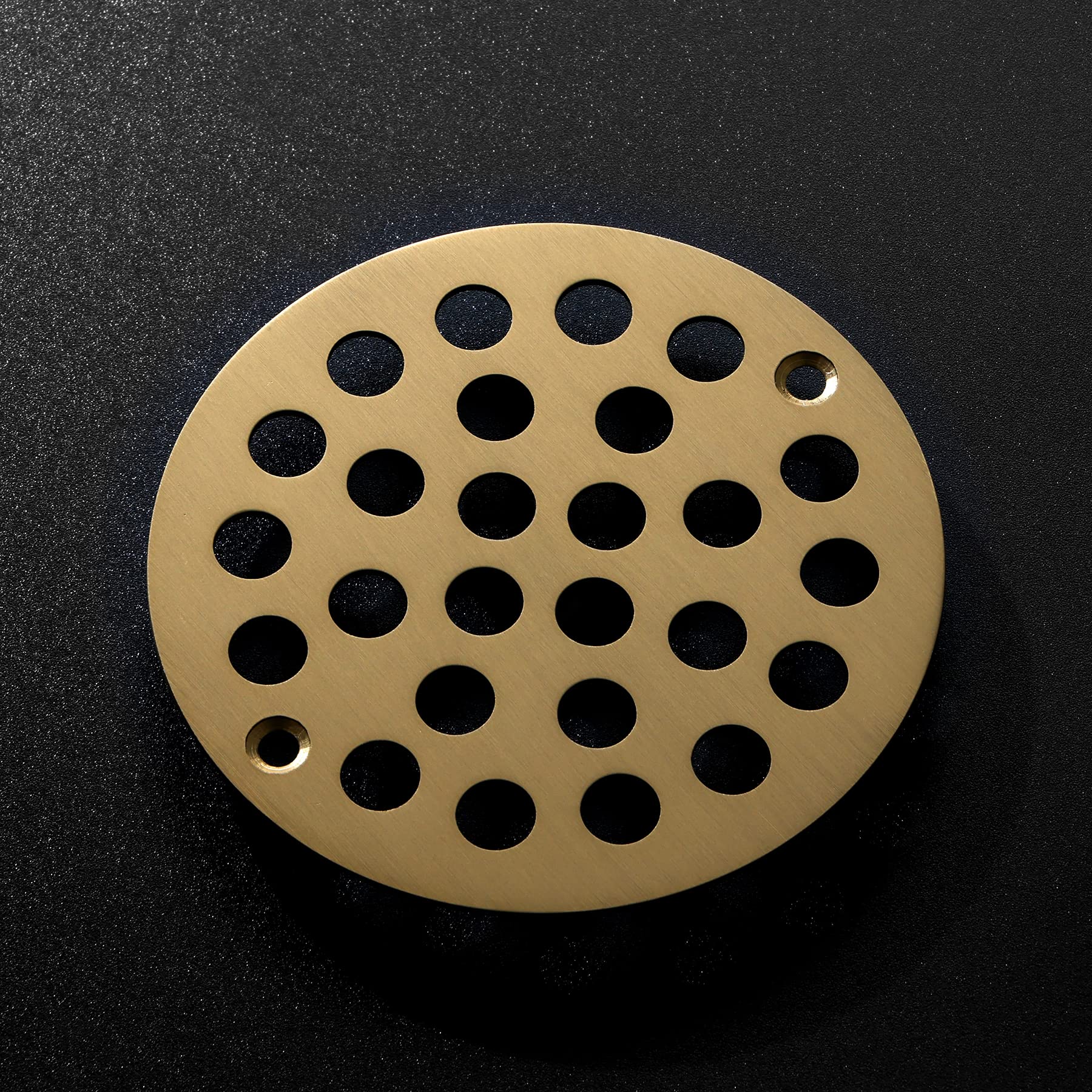 Evangeline 4 Inch Shower Drain Cover Replacement Bathroom Grate Drain Strainer Round (Brushed Gold)