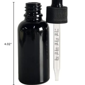 BEGIKET 1 oz Black Glass Dropper Bottle, 12 Pack 30ml Black Glass Bottles with Glass Eye Dropper, for Essential Oils, Aromatherapy Oil, Beard Oil, Perfume, Leak Proof Travel Bottles for Liquids