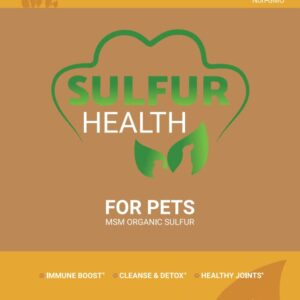 Organic Pet Sulfur - 99.9% Pure MSM Supplement for Pets - Lab-Tested and Certified Pet MSM