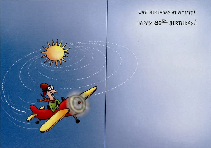 Oatmeal Studios Make It to 80 Years Old Shooting Star Funny/Humorous 80th : Eightieth Birthday Card for Man