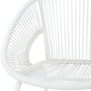 Signature Design by Ashley Mandarin Cape Casual All-weather Resin Wicker Outdoor Chairs with Table Set, Set of 3, White