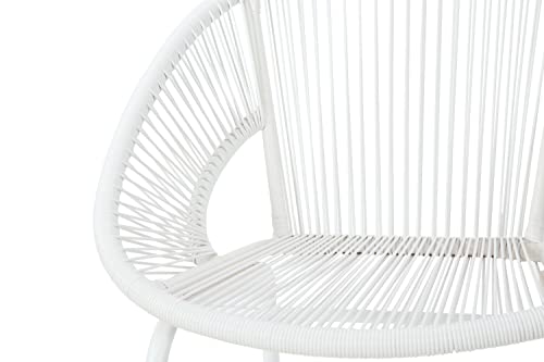 Signature Design by Ashley Mandarin Cape Casual All-weather Resin Wicker Outdoor Chairs with Table Set, Set of 3, White