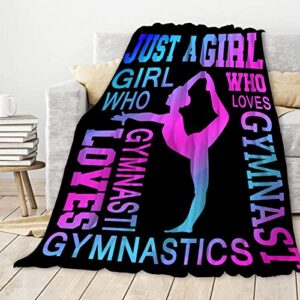 FUNBIRD Gymnastics Blanket | Gymnastics Gifts for Girls | Just A Girl Who Loves Gymnastics Blanket | 40"x50" Gymnastic Gift Ideas for Daughters Kids | Gymnastics Home Decor for Sport Lover