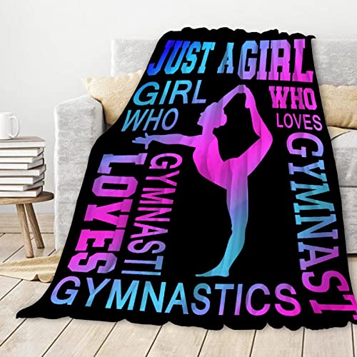 FUNBIRD Gymnastics Blanket | Gymnastics Gifts for Girls | Just A Girl Who Loves Gymnastics Blanket | 40"x50" Gymnastic Gift Ideas for Daughters Kids | Gymnastics Home Decor for Sport Lover