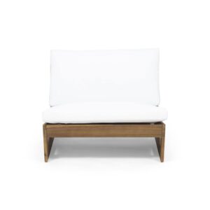 christopher knight home 317955 sherwood club chair, teak + white