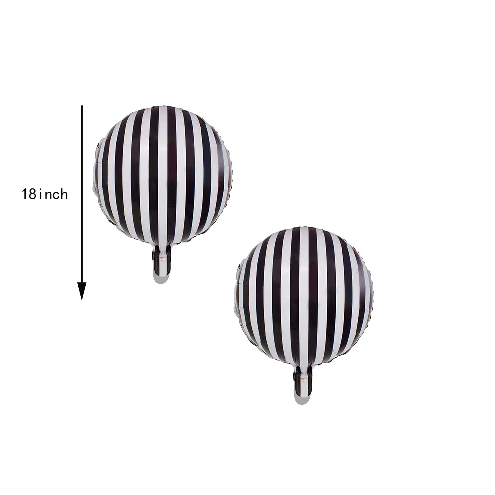 10 Pieces 18 Inch Black and White Striped Balloons Decoration Foil Mylar Balloons Aluminum Helium Balloons for Birthday Party, Baby Shower, Halloween, Ceremonies, Holiday Parties Decoration