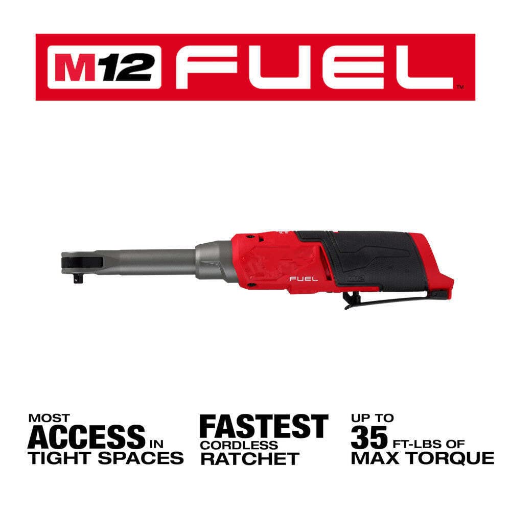 Extended Reach High Speed Ratchet for Milwaukee 2569-20 12V FUEL M12 3/8" - Bare Tool