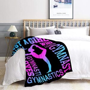 FUNBIRD Gymnastics Blanket | Gymnastics Gifts for Girls | Just A Girl Who Loves Gymnastics Blanket | 40"x50" Gymnastic Gift Ideas for Daughters Kids | Gymnastics Home Decor for Sport Lover