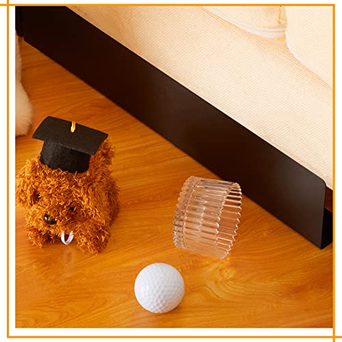 Treela 12 Pcs Under Couch Blocker Black Couch Blocker for Pets Bumper for Under Furniture Baffle Board with Adjustable Guard to Stop Going Under Sofa Couch Easy Install(20 Pcs,3.2 Inch)