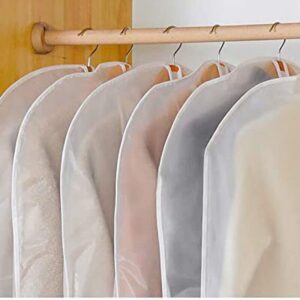 DYRABREST 5 Pack Hanging Garment Bag, Dust-Proof Dress Bag Suit Storage Protector with Zipper for Long Dresses, Suit, Coat Closet Clothes Storage(M)