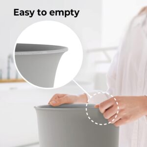 carrotez Open Top Waste Basket, Office Trash can, Small Plastic Garbage Container Bin for Bathroom, Kitchen, Bedroom, Under Desk, Dorm, 5.2 Gallon - Grey