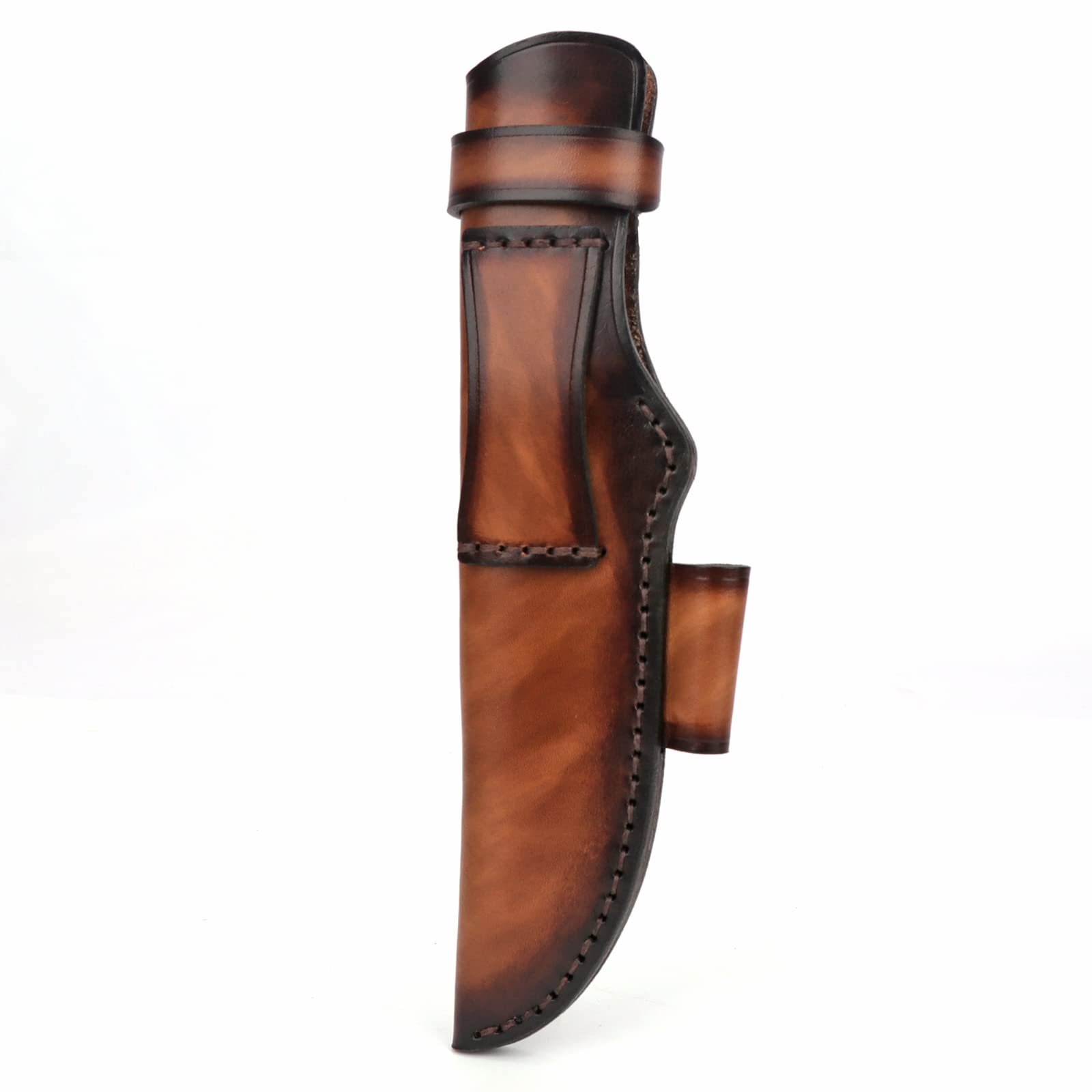 Tourbon Leather Fixed Blade Knife Sheath with Fire Starter Slot for Outdoor Hunting Bushcraft Camping