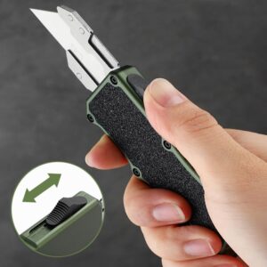 𝗖𝗮𝗿𝗲𝘀𝘀𝗼𝗹𝗼𝘃𝗲 𝗔𝘃𝗶𝗮𝘁𝗶𝗼𝗻 𝗔𝗹𝘂𝗺𝗶𝗻𝘂𝗺 utility knife, EDC Auto Box Cutters Retractable Heavy Duty Cardboard Cutter, Replaceable Blade Pocket Knife With Clip, With 5pcs Spare Blades