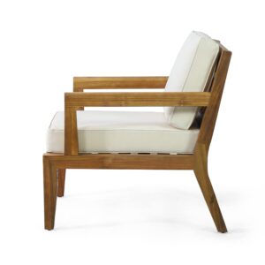 Christopher Knight Home 317966 Rossville Club Chair, Teak + Beige